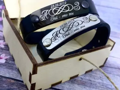 Шкіряний браслет з табличкою Шкіряний браслет з табличкою