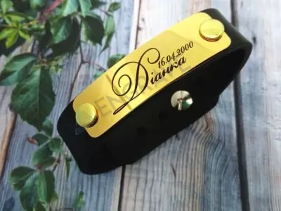 Шкіряний браслет з табличкою Шкіряний браслет з табличкою