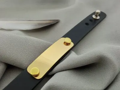 Шкіряний браслет з табличкою Шкіряний браслет з табличкою
